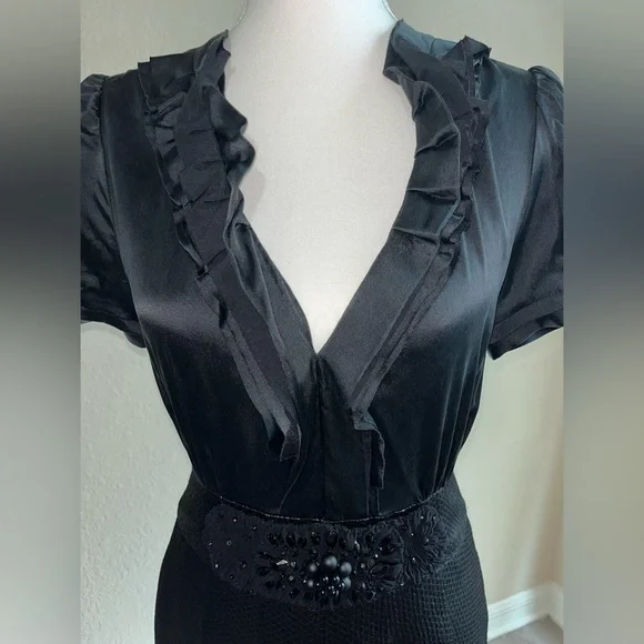 HP🎉BCBGMaxAzria Mock Black Dress - Picture 3 of 8